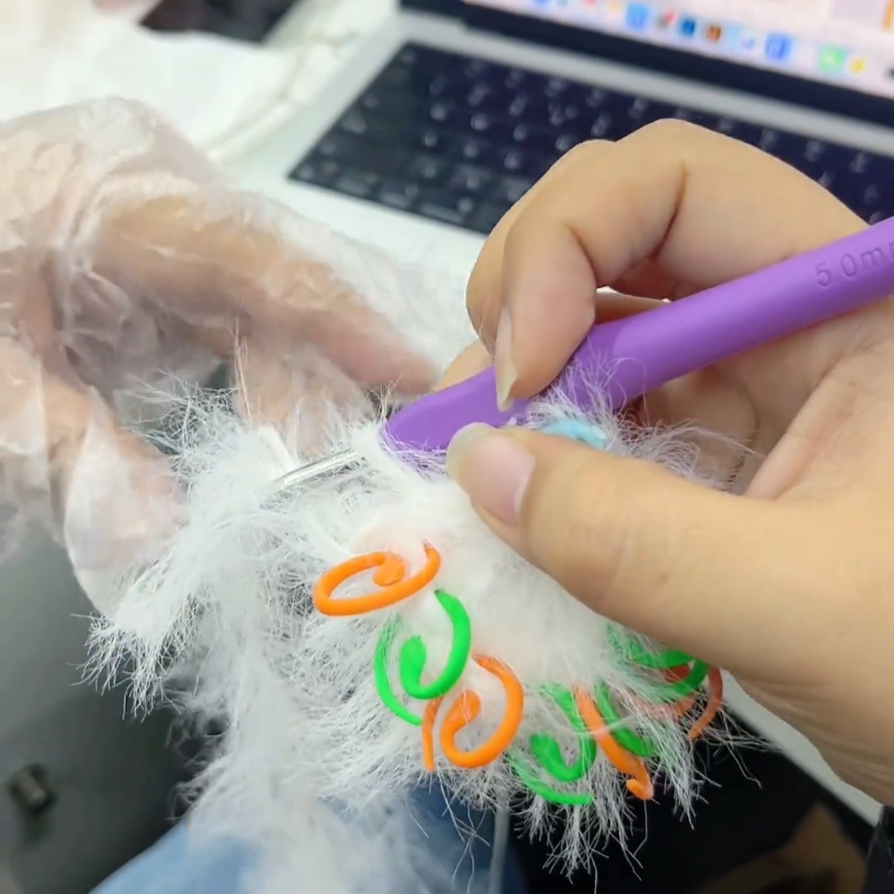 新款多巴胺豆芽式开口圈记号扣编织DIY编织工具毛线围巾金属记号