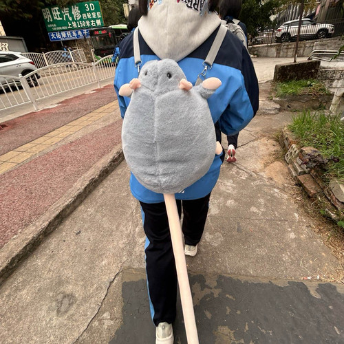 抖音同款老鼠书包双肩背包新款趣味恶搞潮流花枝鼠仿真背包送女友