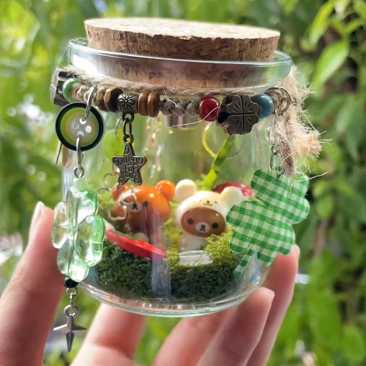 小熊纪念品新款送朋友闺蜜生日礼物透明小瓶子摆件DIY许愿瓶
