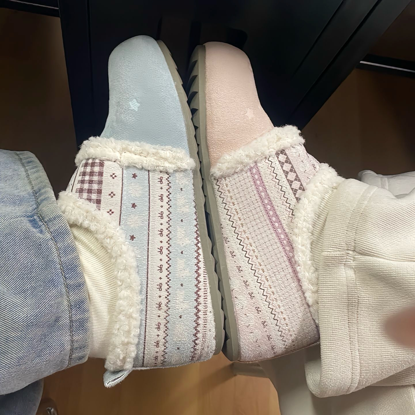 鞋子女厚绒保暖棉鞋懒人一脚蹬星星可爱勃肯鞋女2025新款秋冬