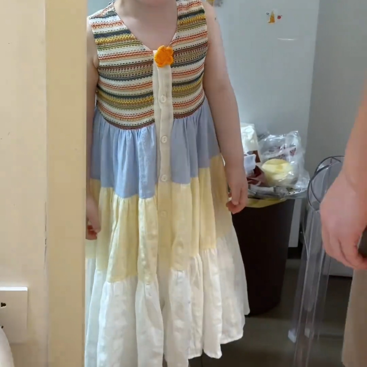 彩色条纹裙子女童新中式礼服裙子儿童连衣裙夏季新款民族长裙
