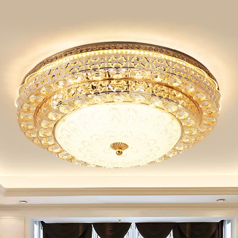 水晶吸顶灯奢华大气客厅灯温馨卧室过道走廊楼梯灯圆形LED房间灯