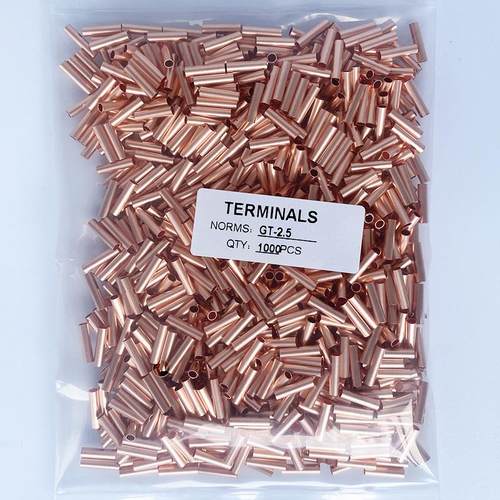 GT-2.5（2.5平方）冷压接线 线端子GT铜管对接头并线 线连接器电