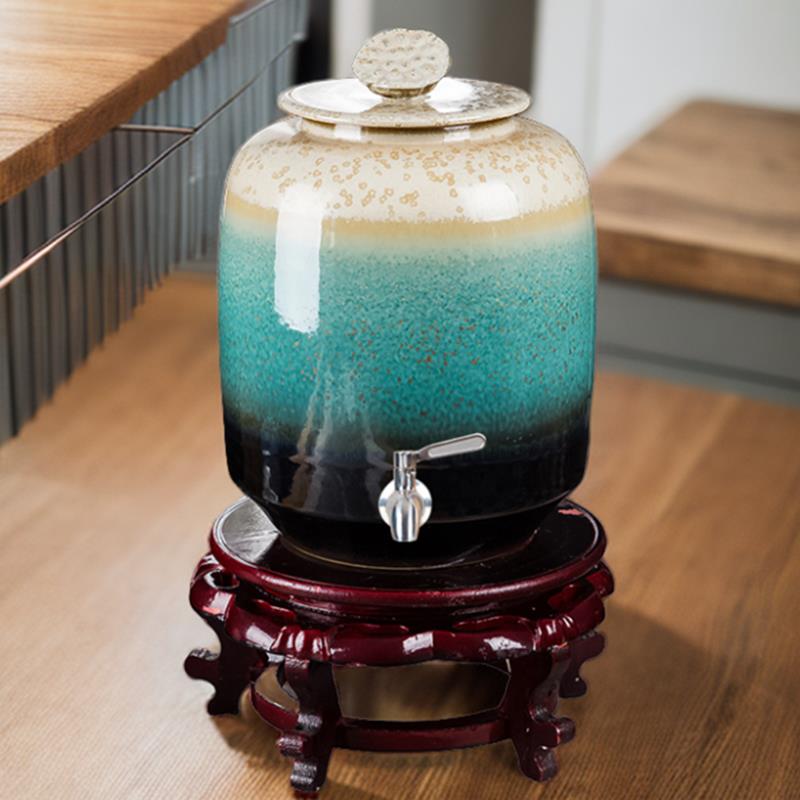 纯净水桶陶瓷存水缸带龙头大号饮水机家用过滤净器储水罐泡茶水壶