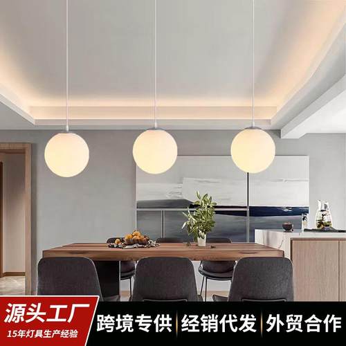 北欧艺术大型球灯吊灯餐厅楼梯过道服装店吊灯球形led灯圆球吊灯