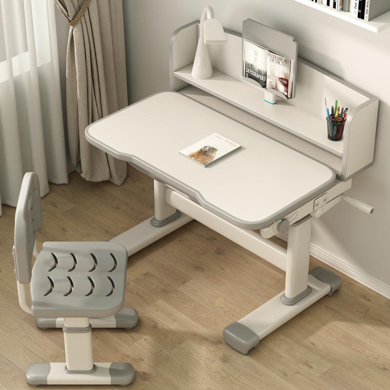 儿童书桌书柜一体组合学习桌矫正坐姿写字桌椅套装学生家用可升降