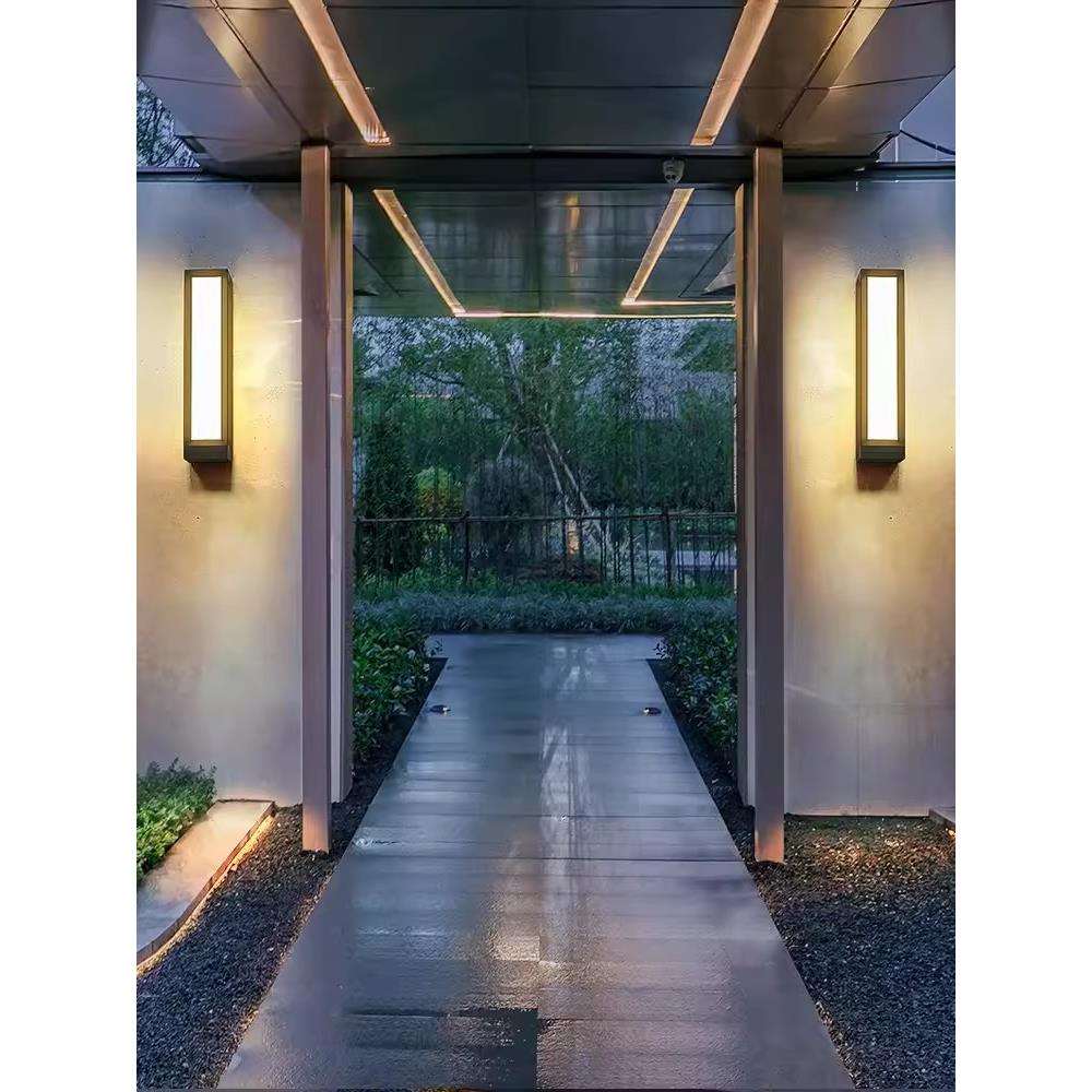 新中式户外太阳能铝壁灯庭院别墅大门壁灯室外花园墙过道阳台壁灯