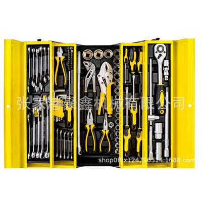 86件套组套工具套装组合工具86PCS机修成套工具手提铁皮工具箱