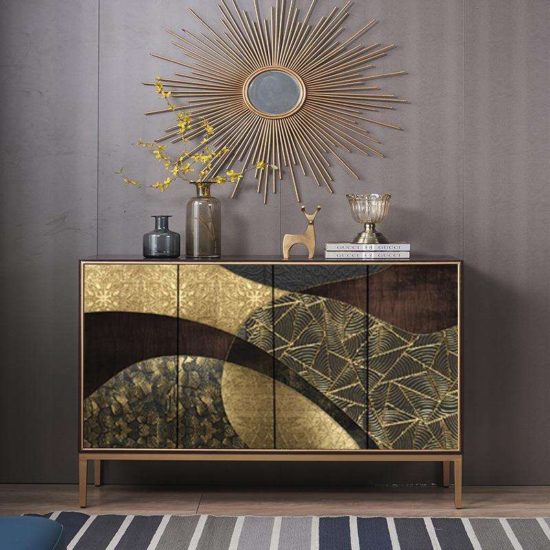 轻奢风餐边柜入户玄关柜客厅靠墙实木柜装饰柜办公室储物柜简约边