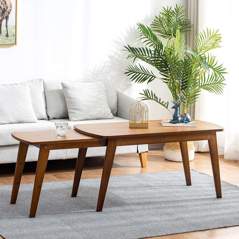 雅欧达家用可伸缩茶几实木小户型茶桌现代简约长方形矮桌客厅家具