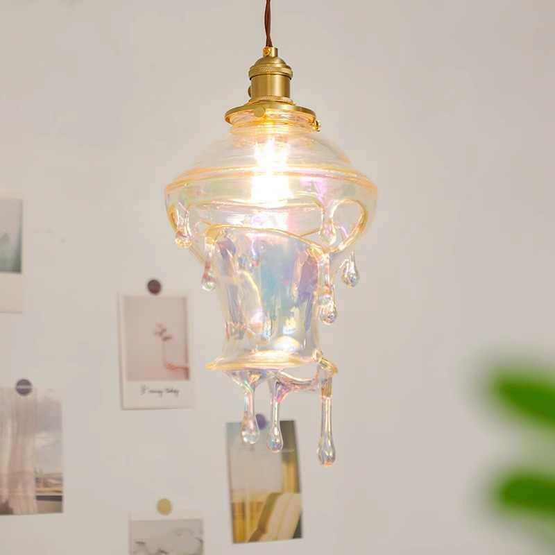 融化蜡烛水滴餐厅吊灯全铜中古吧台创意灯个性艺术酒吧装饰吊灯