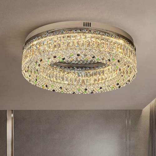 铧锒轻奢餐厅水晶吊灯简约现代客厅水晶灯后现代创意卧室灯吊灯