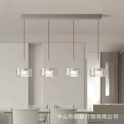 新款意式极简餐厅吧台悬浮升降款吊灯简约轻奢卧室客厅护眼吊灯具