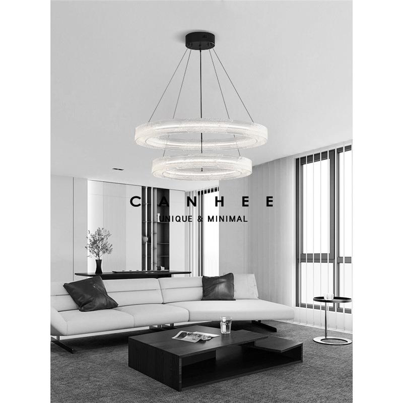 LED意式极简新款树脂客厅吊灯餐厅现代简约设计师挑高大厅主灯