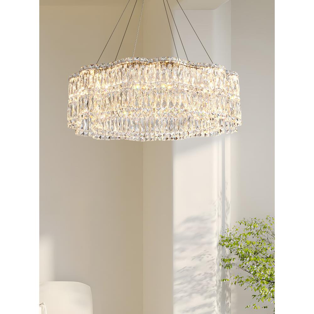 水晶吊灯客厅灯现代简约大厅主灯新款智能轻奢大气中山灯具