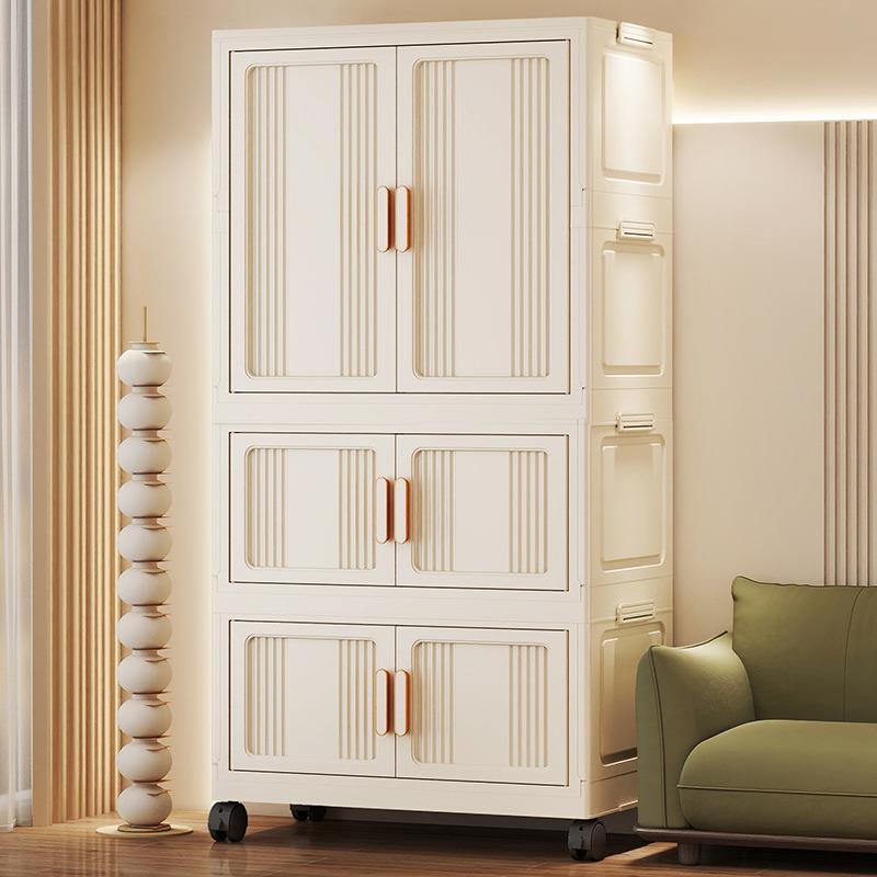 加大加厚免安装折叠收纳柜家用卧室衣橱柜宝宝衣服衣柜玩具储物柜