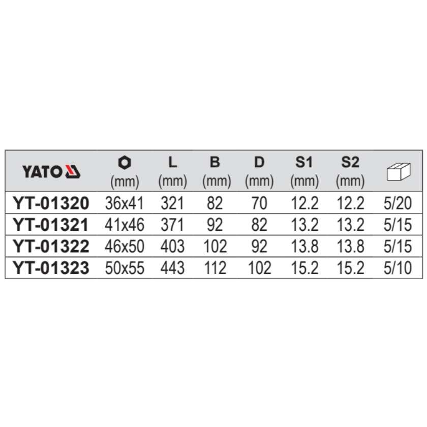 易尔拓双头呆扳手大规格开口扳子汽修工具YT-01320 01321 01322