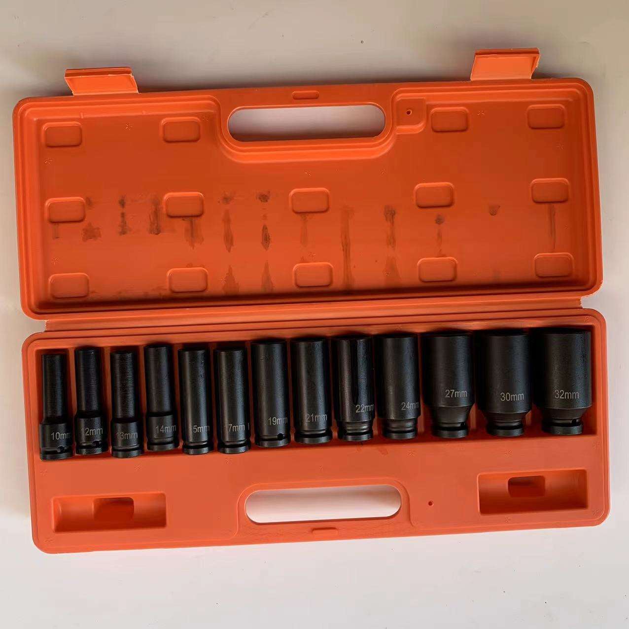 气动小风炮套筒头套装重型1/2 13件套加长六角套筒风动旋具加厚