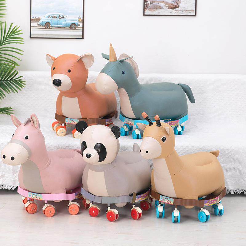 可爱多功能动物滑轮沙发椅儿童宝宝座椅凳可拆卸科技布滑滑车玩具