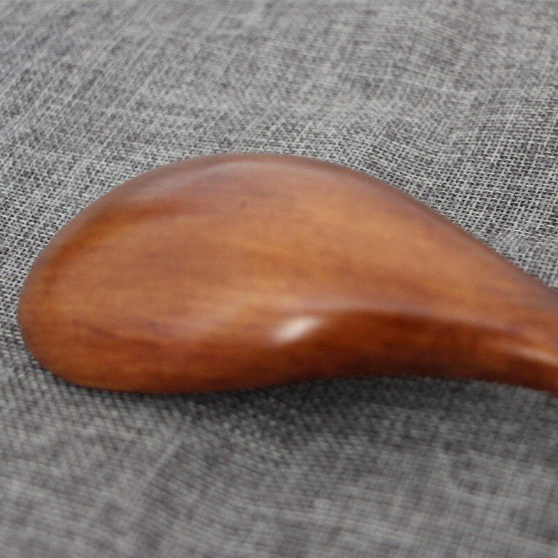 复古木质加厚短汤勺餐桌舀汤勺日式打酒勺盛粥勺加深实木整木防烫