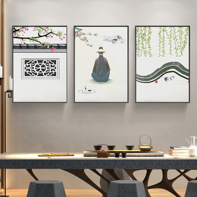 沙发背景墙装饰画客厅玄关餐厅江南风景新中式画禅意中国风壁挂画,家居饰品,现代装饰画,淘宝优惠券,粉丝福利购,淘宝优惠卷