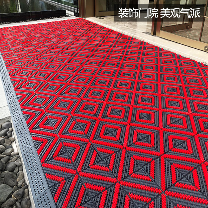 室外三合一地垫拼接除尘防滑塑胶门垫户外商用酒店门口定制脚垫