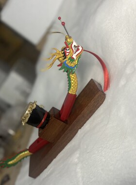 龙舟船摆件赛工艺礼品摆饰居家办公室客厅公司摆设乔迁开业实木比