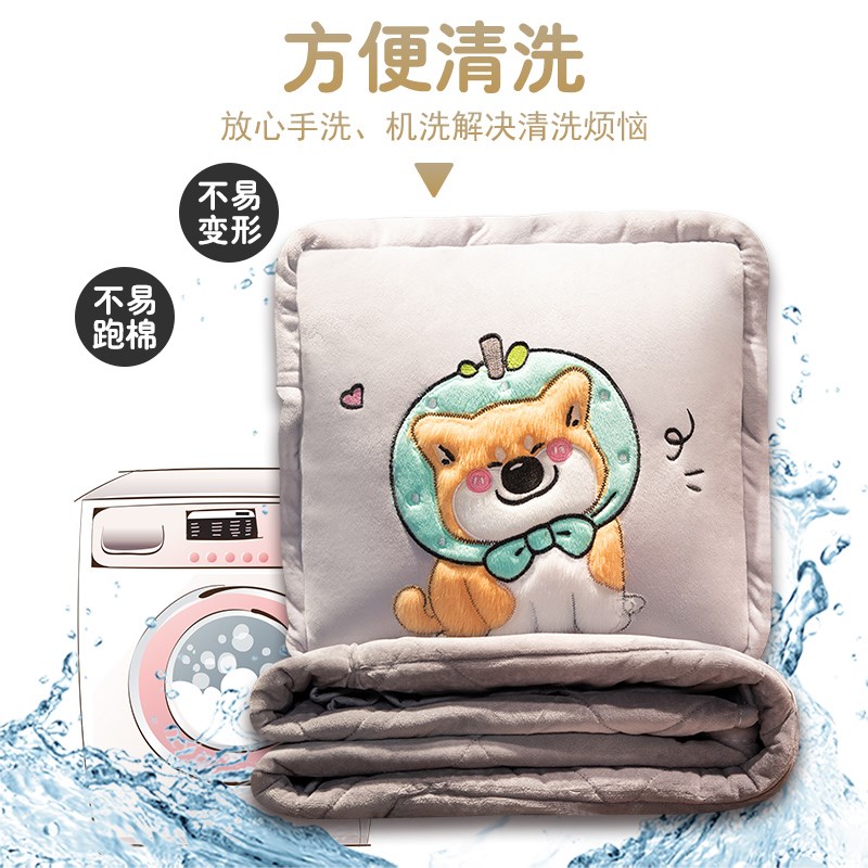 狗狗抱枕被子两用加厚办公室午睡枕头二合一汽车折叠午休神器靠垫