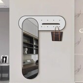 全身镜镜子挂衣架一体壁挂贴墙网红酒店全身镜艺术入户玄关全身镜