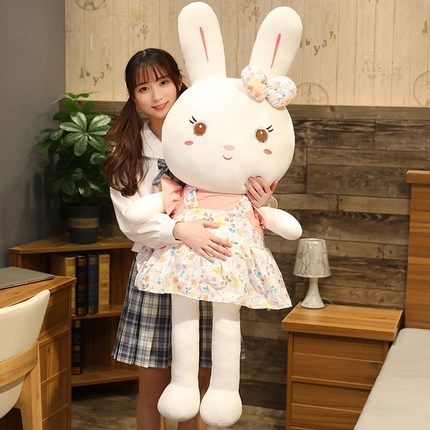 毛绒玩具床上小白兔公仔布娃娃睡觉抱枕儿童女孩可爱大号兔子玩偶