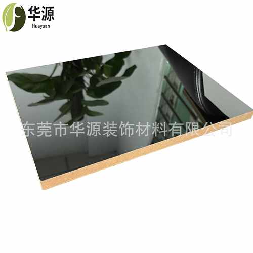 加工黑色UV油淋钢琴烤漆中纤板 亮光uv树脂密度板 淋油宝丽板