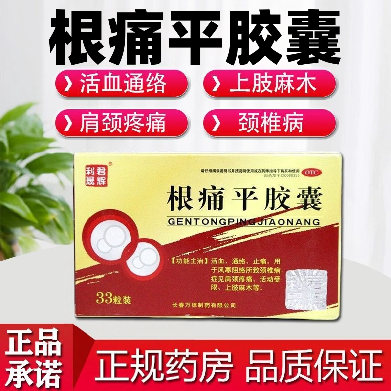 普尔丁 根痛平胶囊0.3g*33粒活血通络止痛颈椎病肩颈疼痛上肢麻木