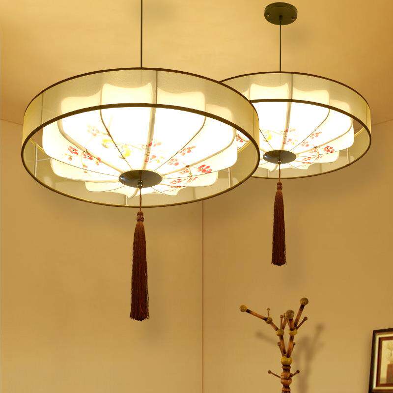 复古新中式手绘国画仿古吊灯书房酒店饭店灯餐厅卧室走廊灯笼灯饰