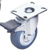 J-CPG02-D100-RC 4寸灰色橡胶刹车轮 安装高度130MM脚轮