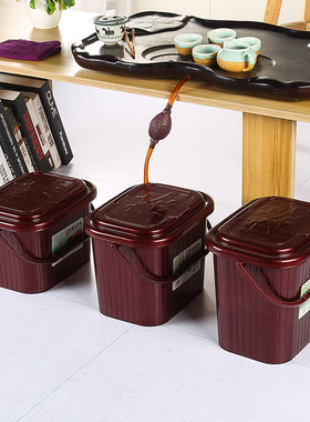 家用塑料茶渣桶 加厚方形提手带茶漏茶桶 干湿分离过滤茶水桶