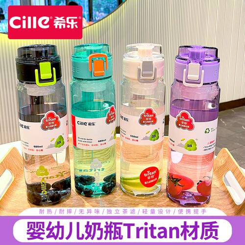 希乐水杯大容量男女学生上学专用夏季运动水壶tritan2025杯子防摔