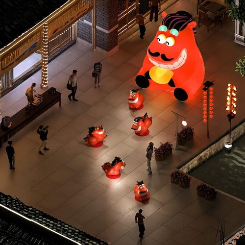 2026新年卡通发光灯笼拍照道具