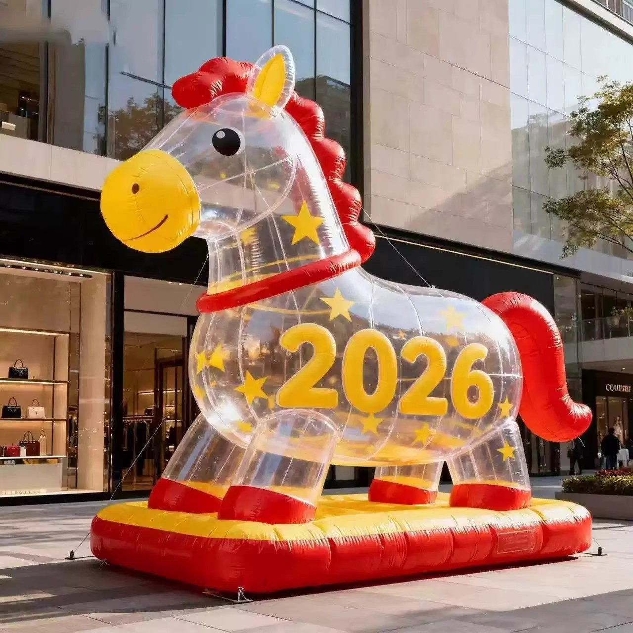 2026新年小马充气气模吉祥物摆件