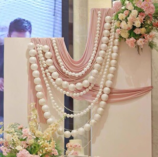 婚礼背景白色泡沫球串装饰舞台装饰布置服装店橱窗美陈婚庆用品