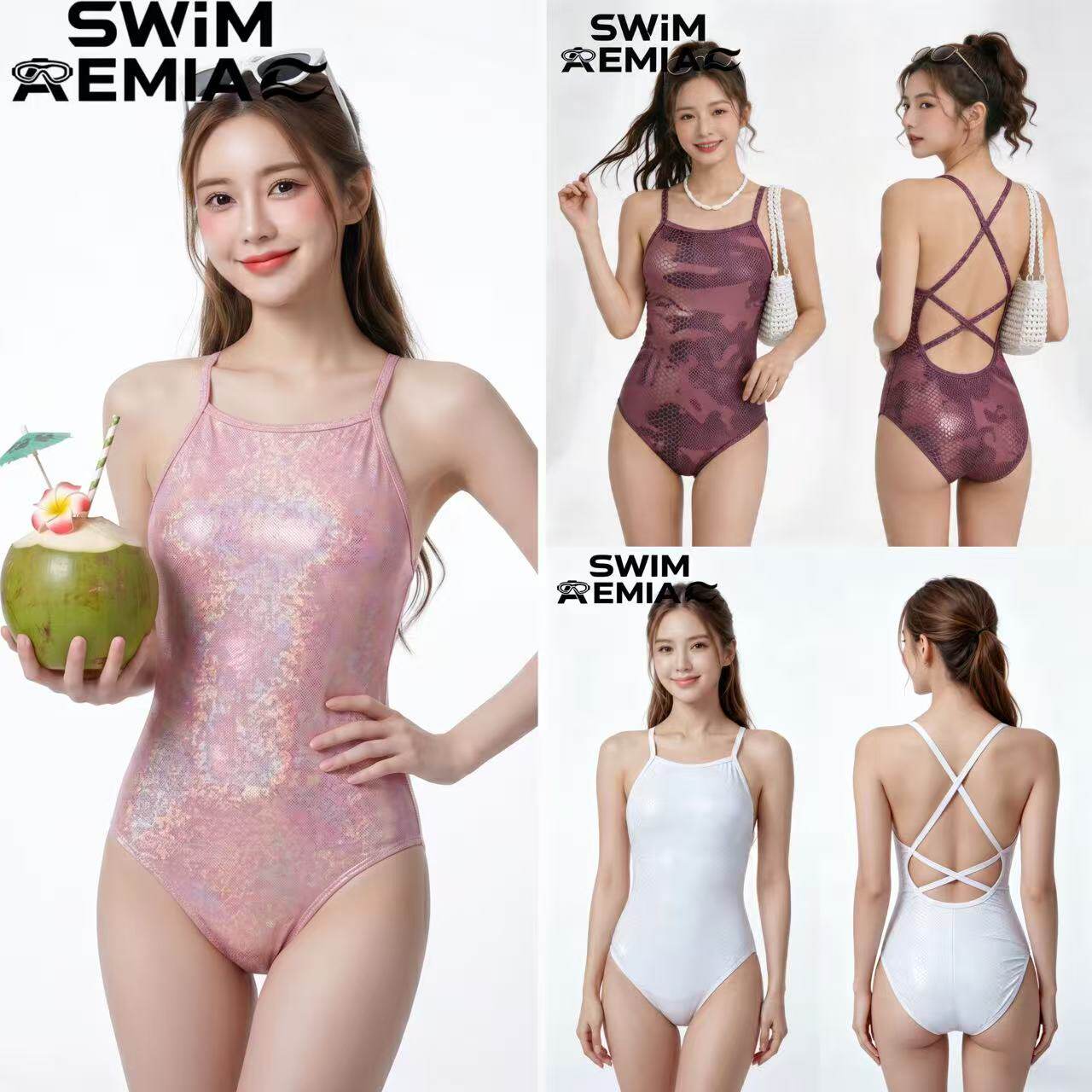 AEMIA女童专业三角连体泳衣女中小青年儿童训练竞技【比赛专用】