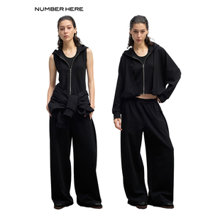 NUMBER HERE 优质棉纱混纺肌理感时尚多穿法休闲卫衣休闲裤套装