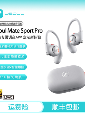 JSoul Mate Sport Pro AI智能翻译开放式主动降噪蓝牙耳机健身