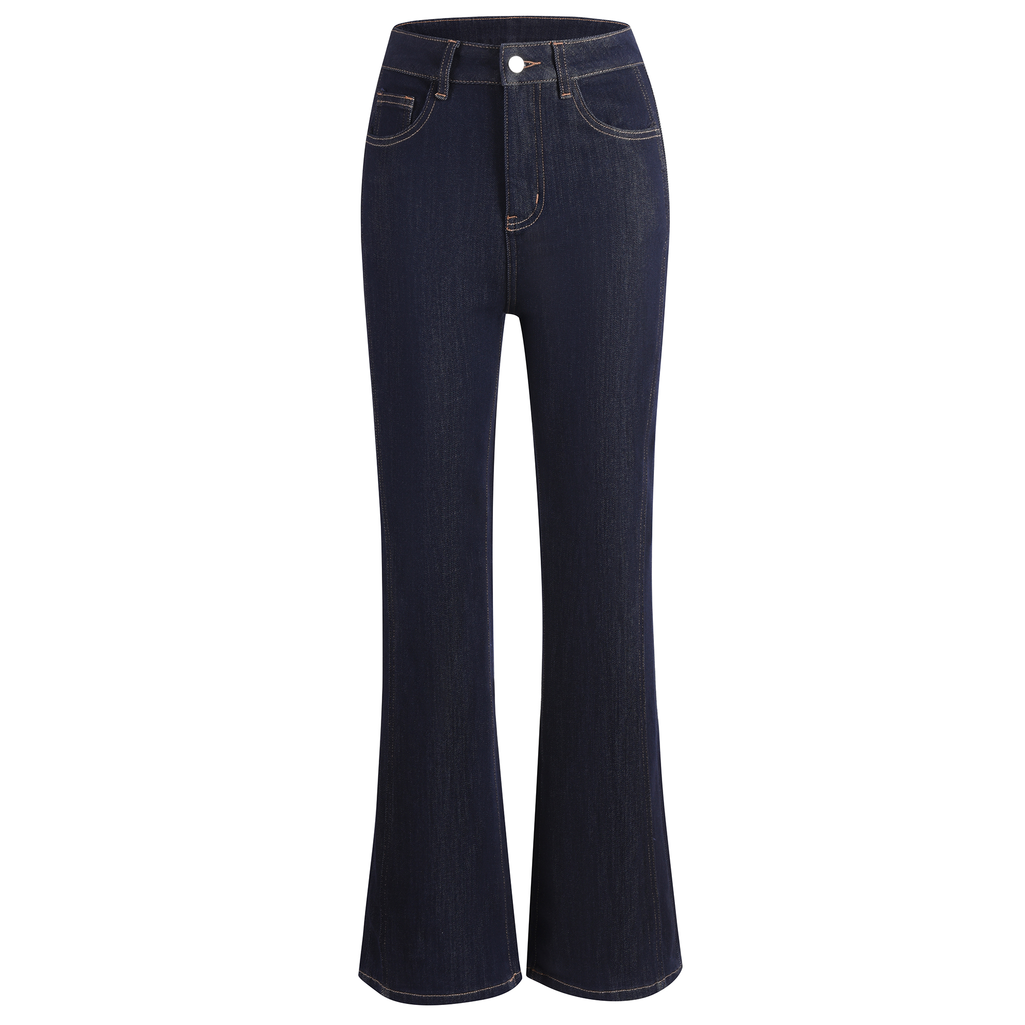 玉兰悠悠2025秋冬新款无束四面弹拉腿神器微喇裤牛仔裤高腰百搭