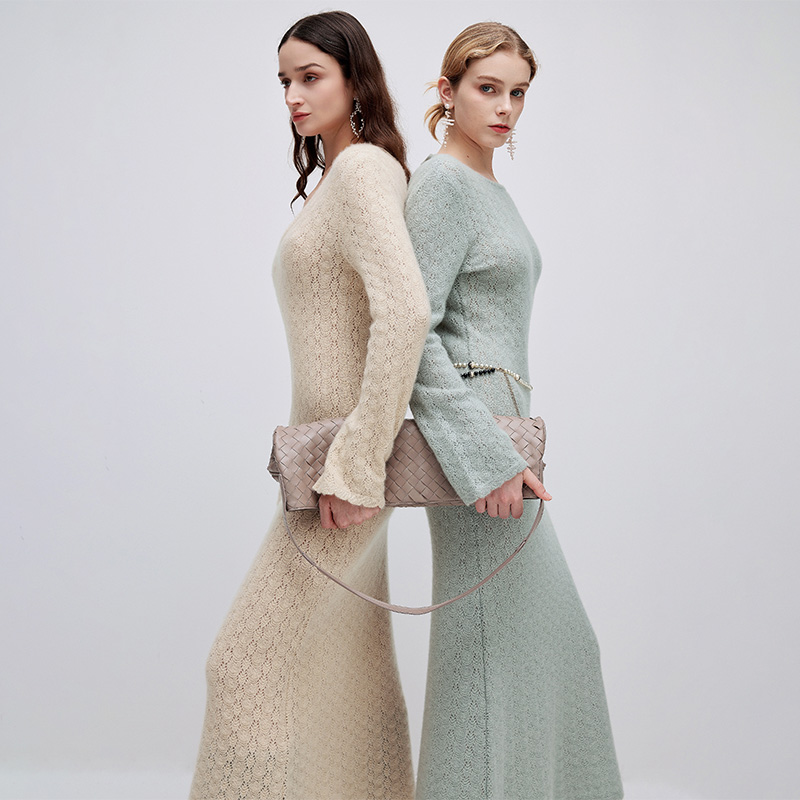 玉兰100山羊绒秋冬新款连衣裙