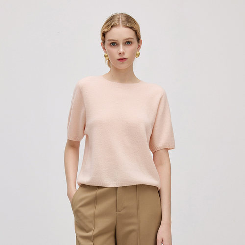 玉兰悠悠秋季羊毛圆领针织衫