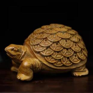 直销绿檀木金钱龟摆饰摆件规格6.0×4.0手把件把玩件文玩书桌 新款