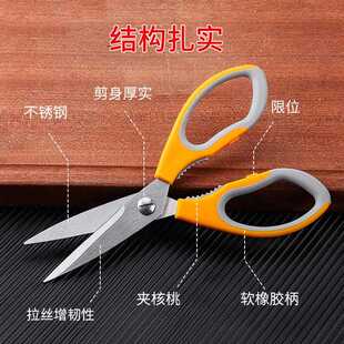 直销创木工房 新款 多功能厨房剪刀家用食物不锈钢厨房鸡礼品
