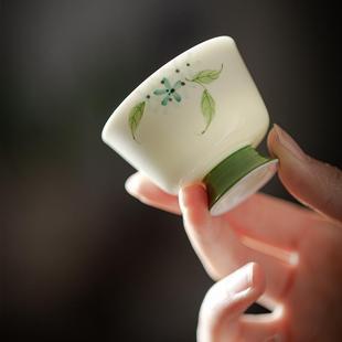 直销纯手绘绣球花茶杯单杯纯手工陶瓷薄胎主人杯创意茶杯功夫 新款