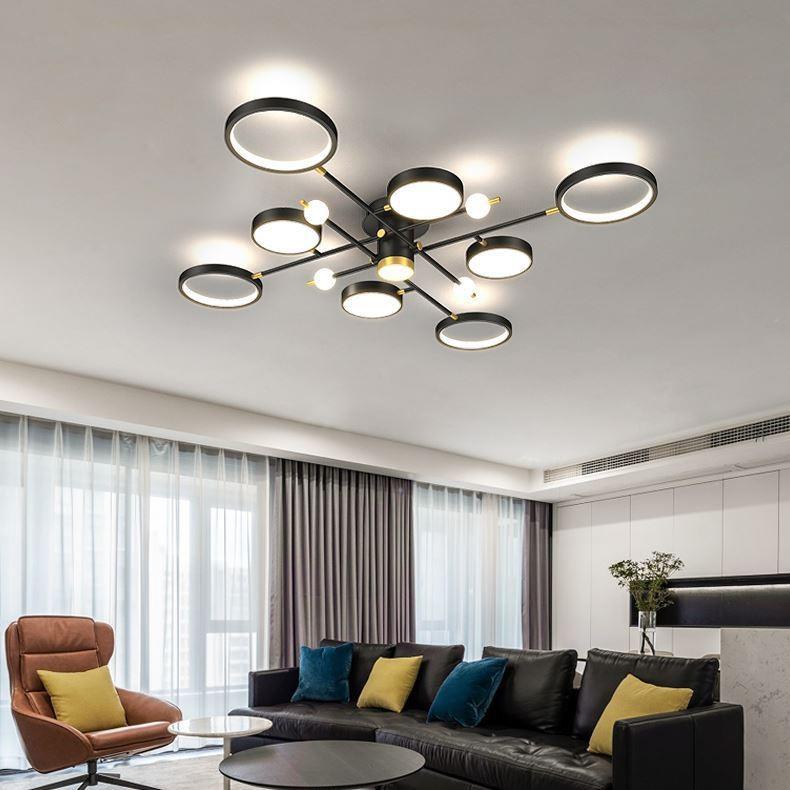 现代简约高级感轻奢创意大灯极简灯具大气北欧客厅卧室灯吸顶灯