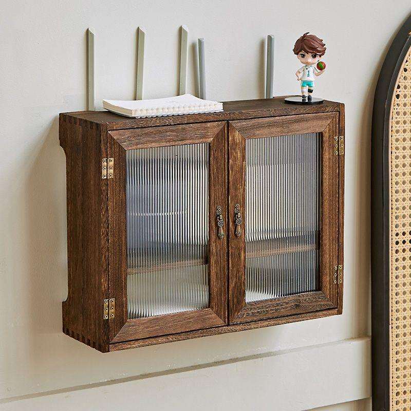 弱电箱壁挂置物架多媒体信息箱遮挡箱路由器收纳盒集线实木客厅